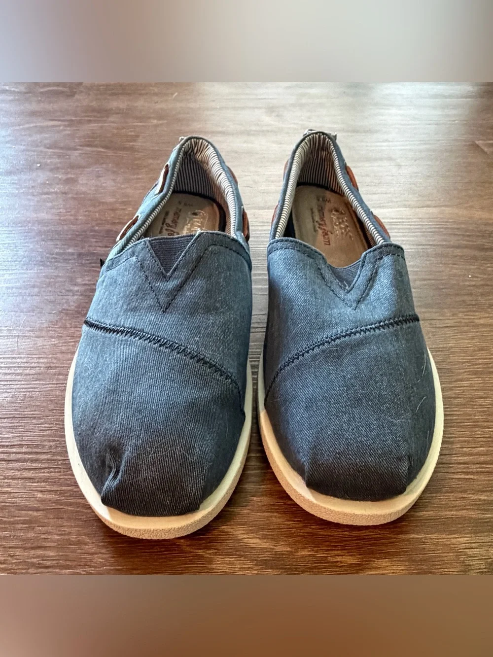 Skechers by Bob’s- Navy Canvas Slip-On Loafers Size 8.5